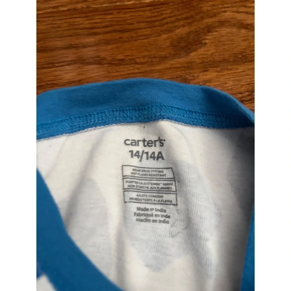 Carters Kids Hanukkah Dreidel Pajama Set Blue White Size 14 Long Sleeve 2 Piece‎
